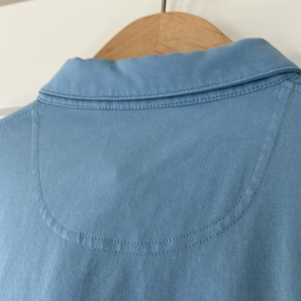 Fish Hippie Pima Cotton Polo Shirt w Logo & Permanent Collar Stays Youth XL Blue - Picture 8 of 11